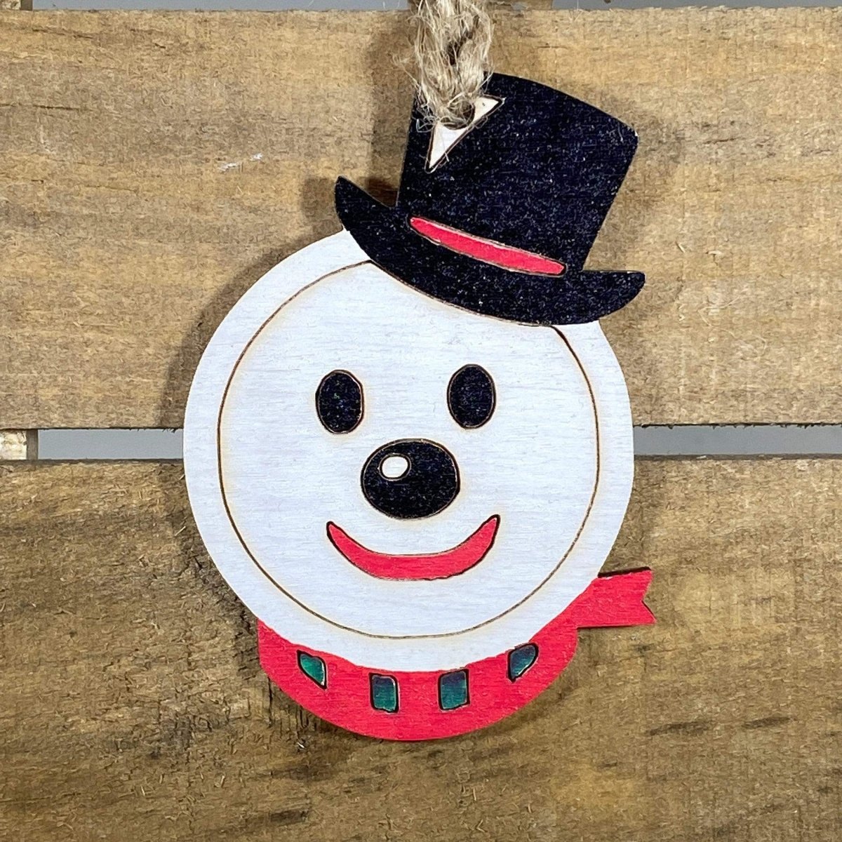 Snowman Head Wooden Christmas Ornaments - - Cate's Concepts, LLC