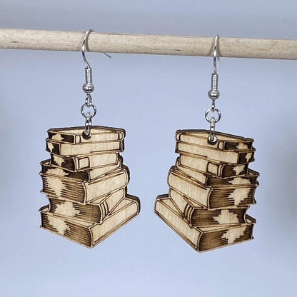 Stack of Books Dangle Earrings - - Cate's Concepts, LLC