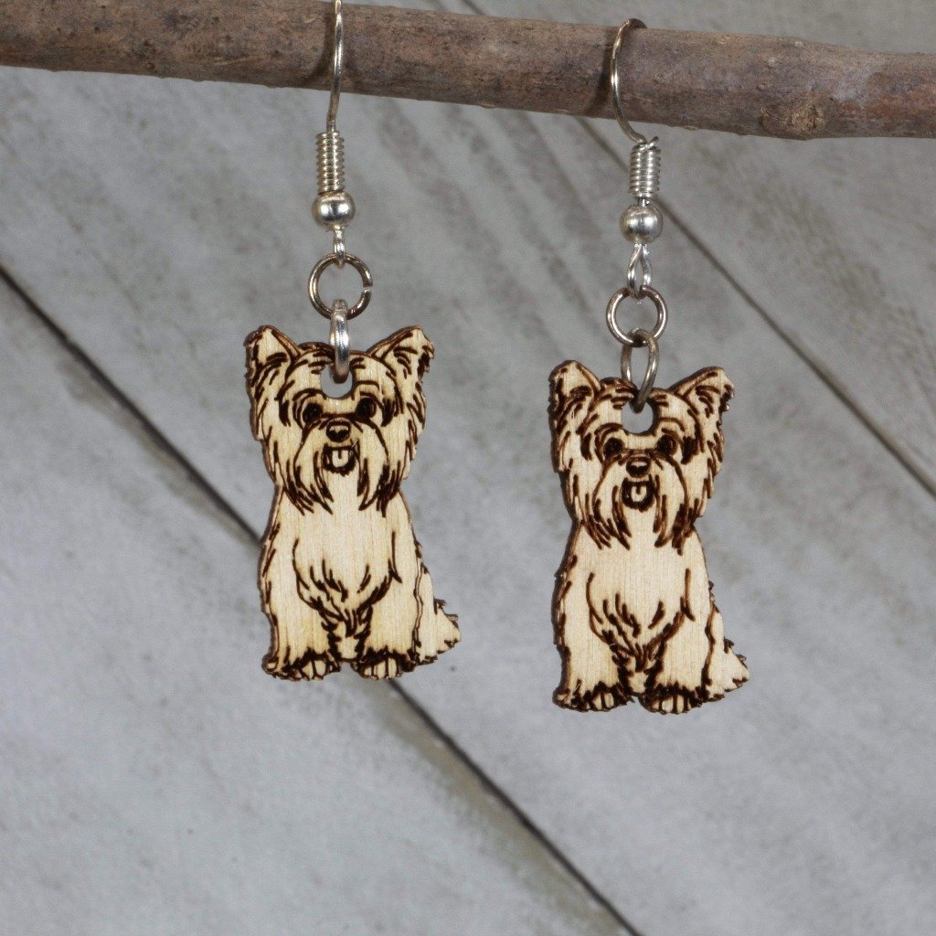 Yorkshire Terrier "Yorkies" Dangle Earrings - No Bows - Cate's Concepts, LLC